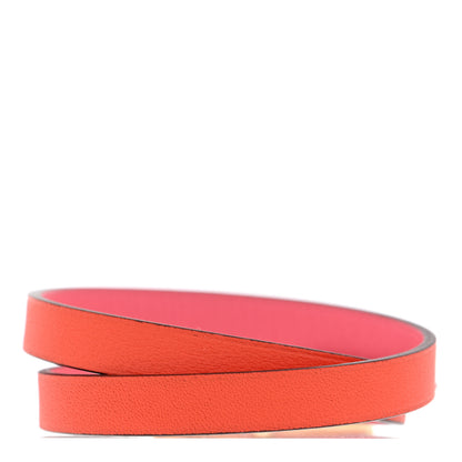 Hermes Swift Behapi Double Tour Reversible Bracelet XS Rose Azalee Orange Poppy 4 of 6