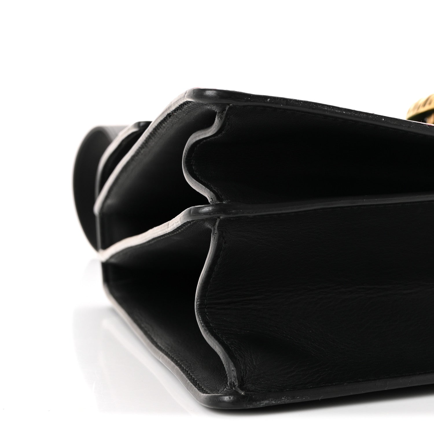 Gucci Moon Calfskin Web Large Dionysus Bamboo Top Handle Bag Black Bright Evergreen Hibiscus Red 9 of 10