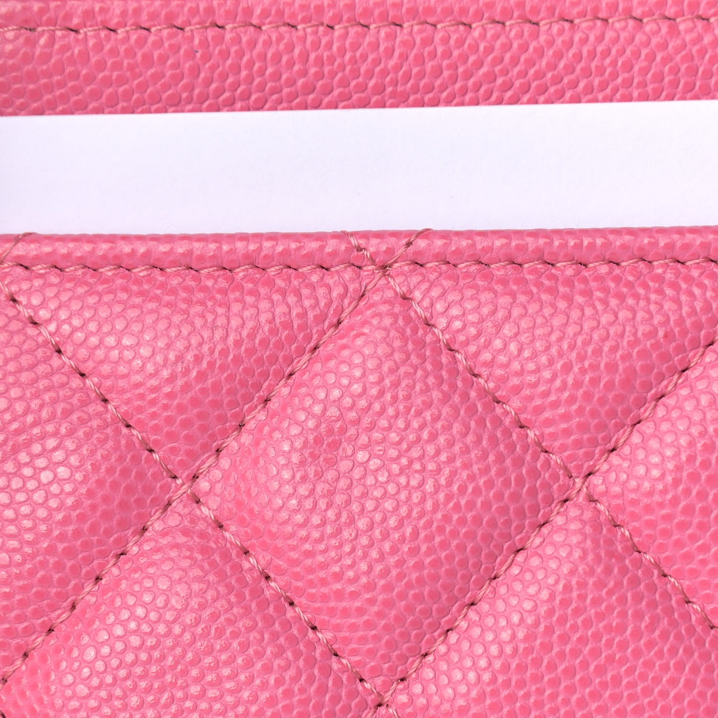 Caviar Quilted Wallet on Chain WOC Pink