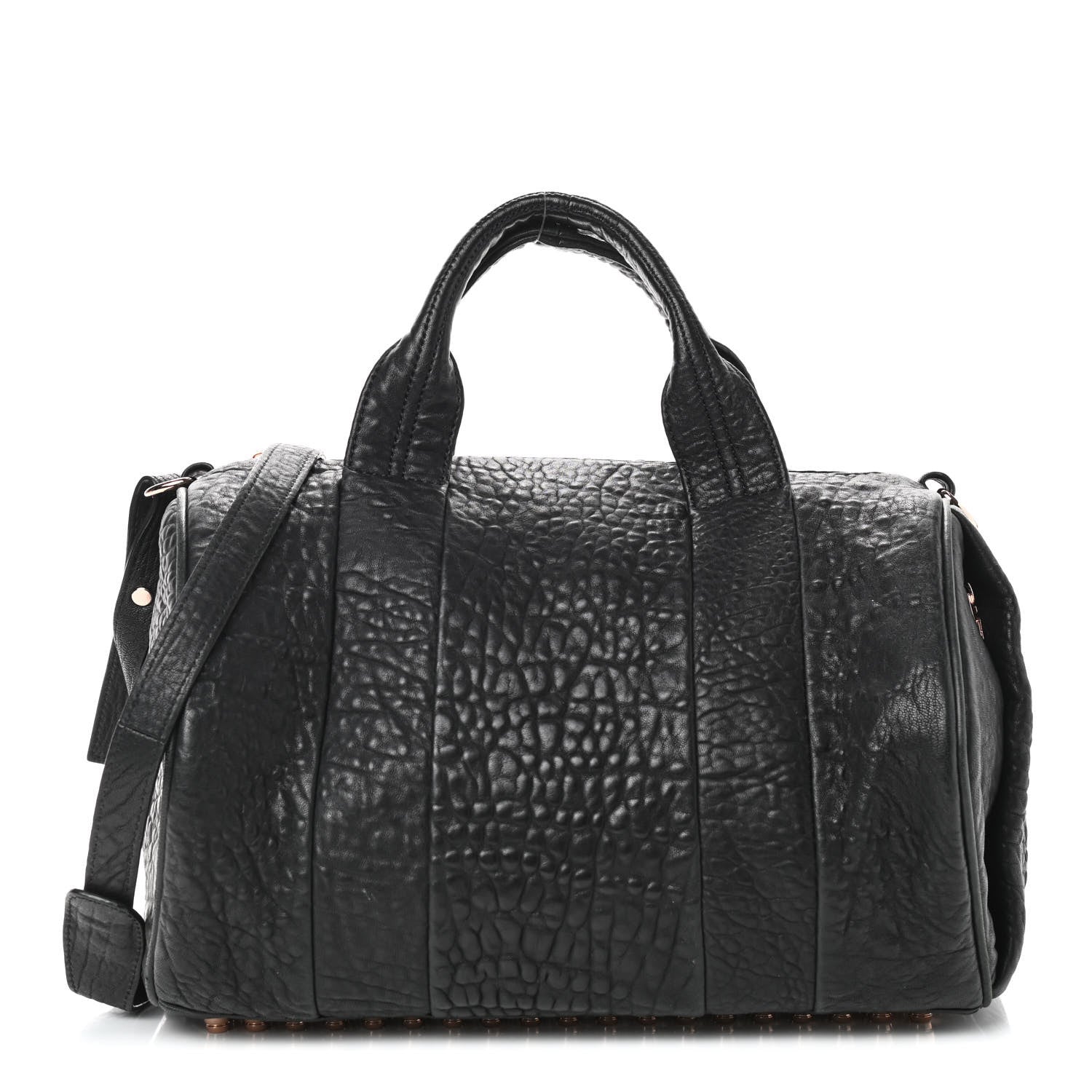 Alexander Wang Pebbled Lambskin Rocco Black Rose Gold Hardware 1 of 14