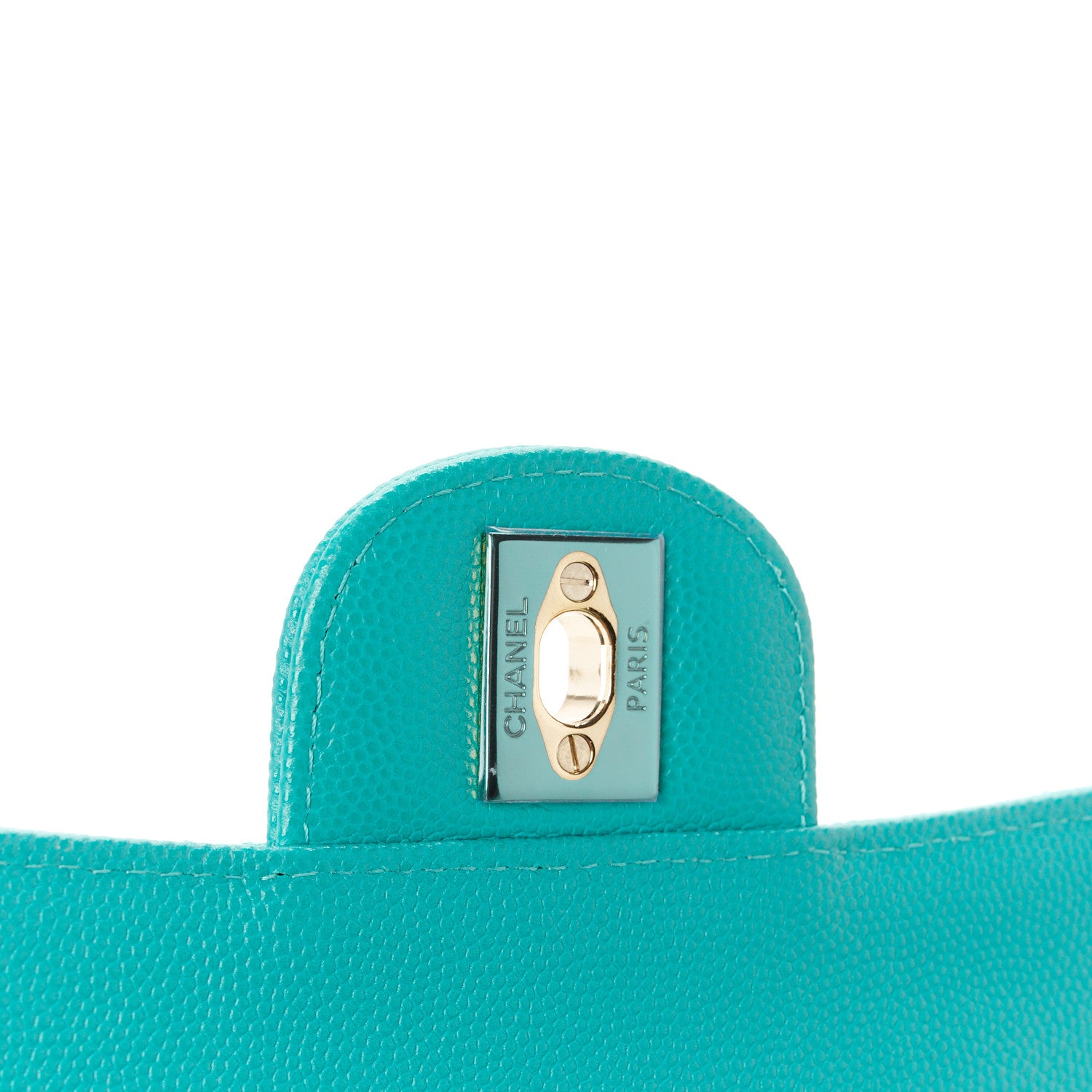 Chanel Caviar Quilted Mini Square Flap Turquoise 6 of 11