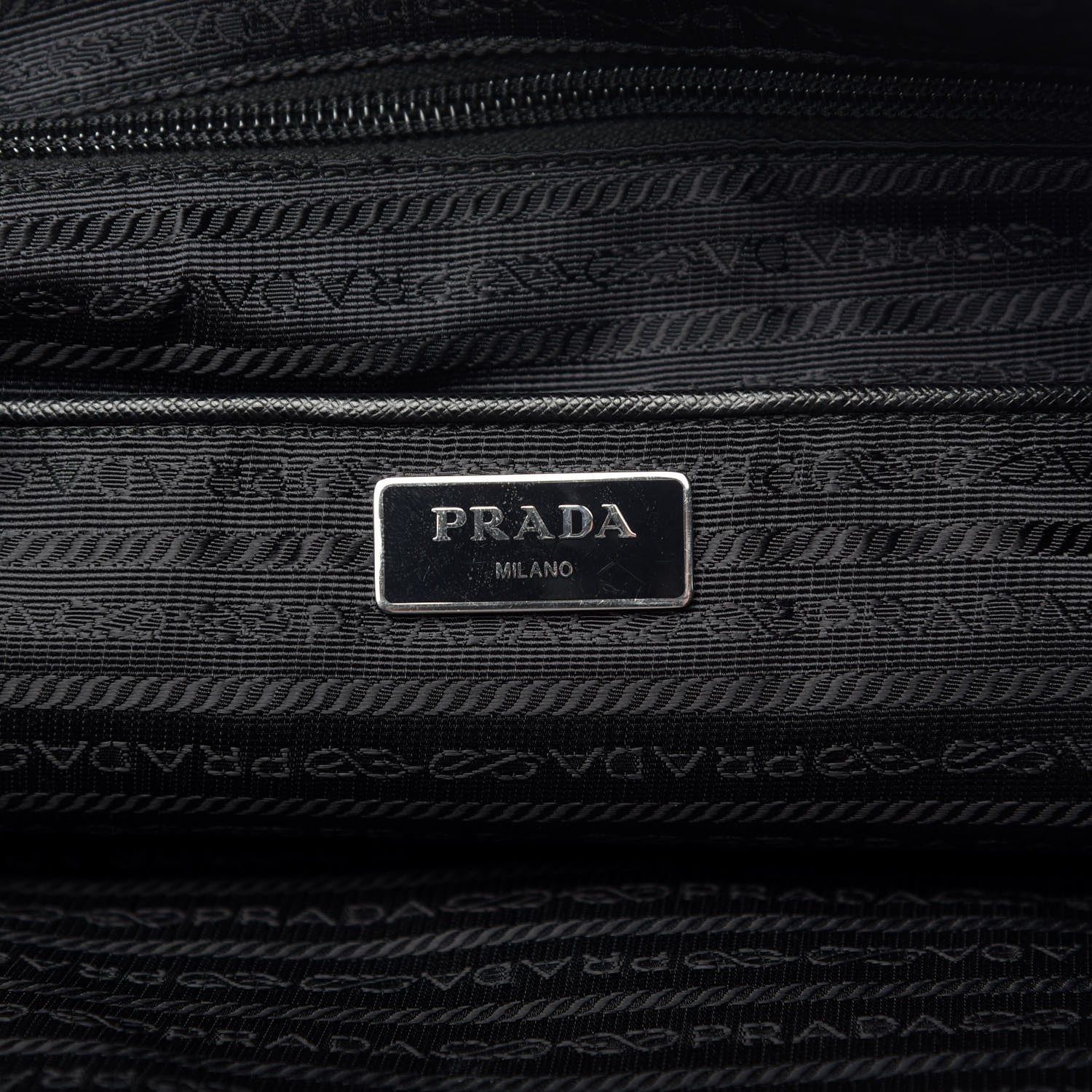 Prada Tessuto Nylon Saffiano Tote Black 7 of 9