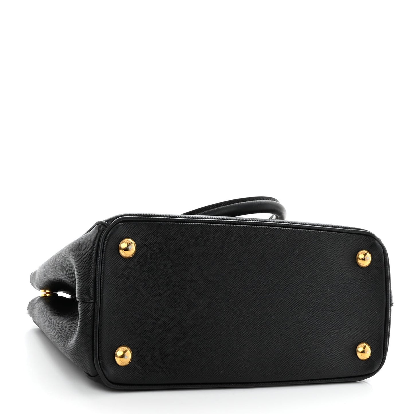 Saffiano Mini Galleria Double Zip Tote Black