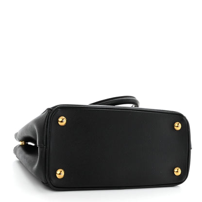 Prada Saffiano Mini Galleria Double Zip Tote Black 4 of 9
