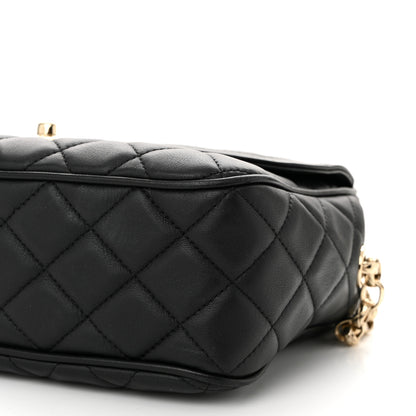 Chanel Lambskin Quilted Tassel Flap Camera Case Black 18 of 19