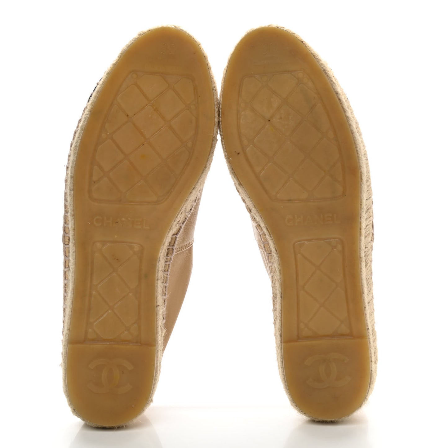 Lambskin CC Espadrilles 38 Beige Black