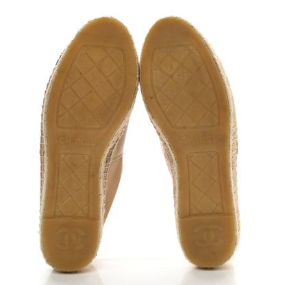 Chanel Lambskin CC Espadrilles 38 Beige Black 5 of 15
