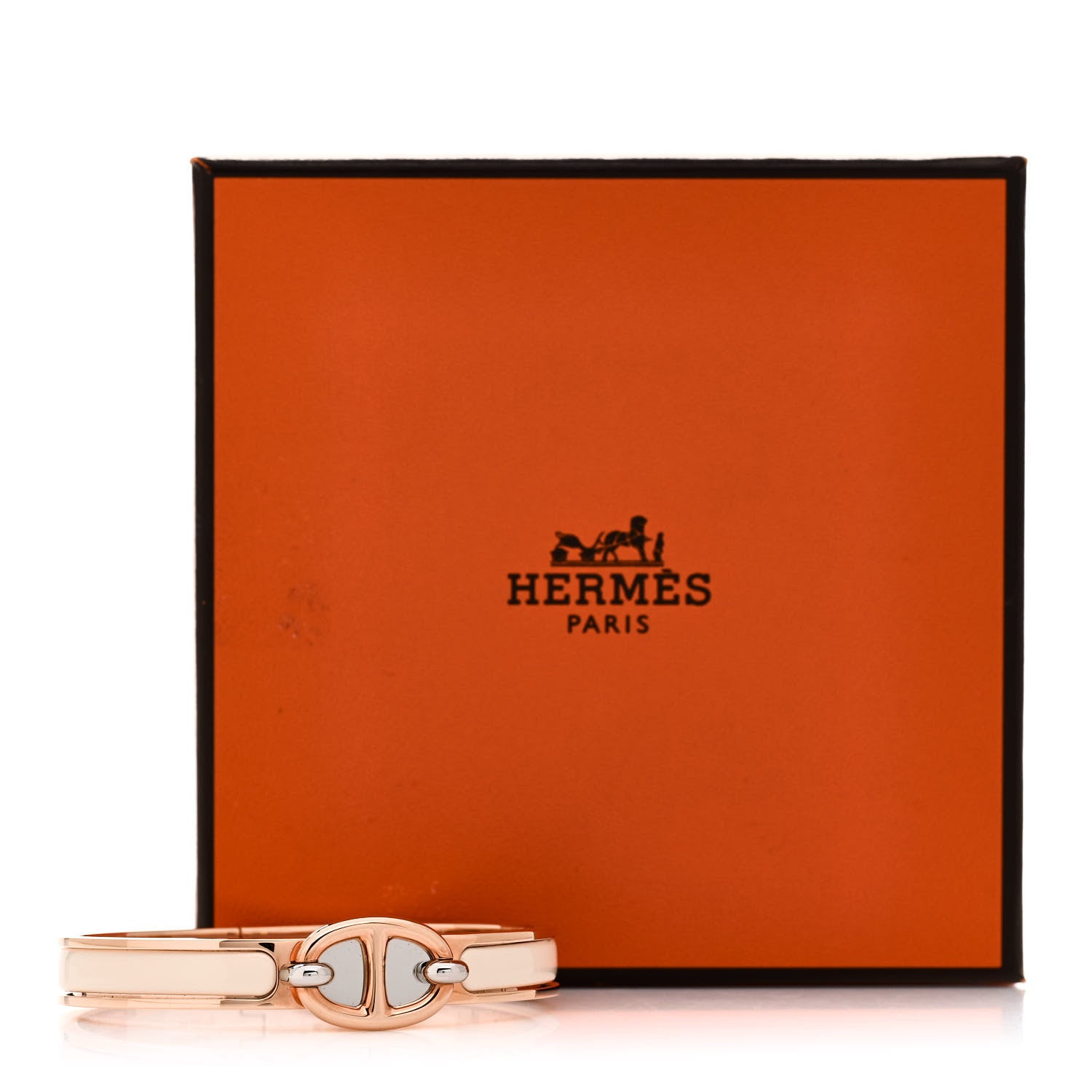 Hermes Enamel Mini Farandole Clic Chaine d'Ancre Bracelet PM Creme 5 of 5