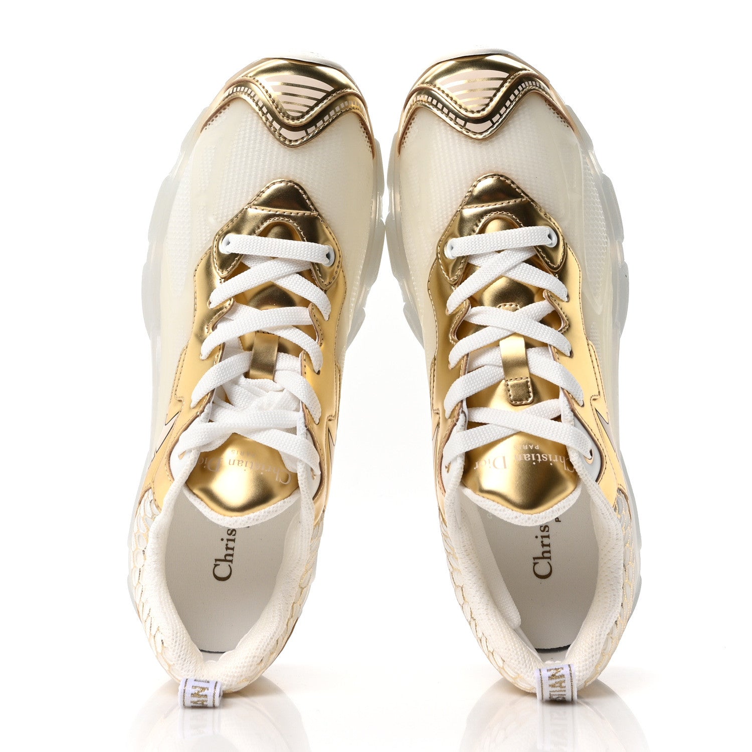 Christian Dior Matte Technical Fabric Mesh Dior Vibe Sneakers 39 White Gold 2 of 9
