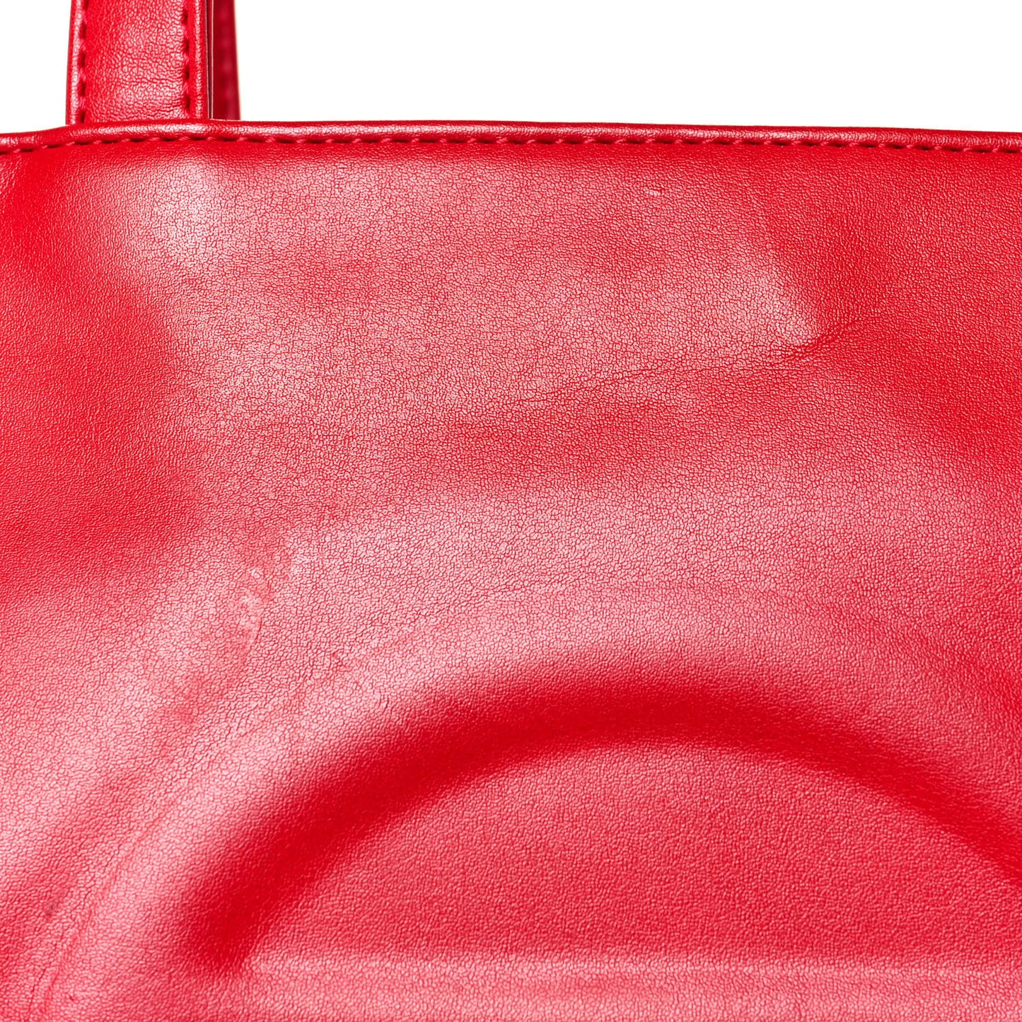 Vegan Leather Medium Shopping Bag Red