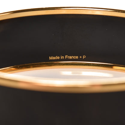 Hermes Enamel Printed Wide Caleche Bracelet 70 Black 4 of 5
