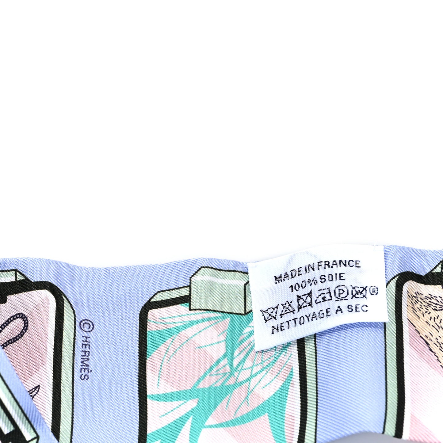 Silk Story Twilly Blue Pale Rose Vert