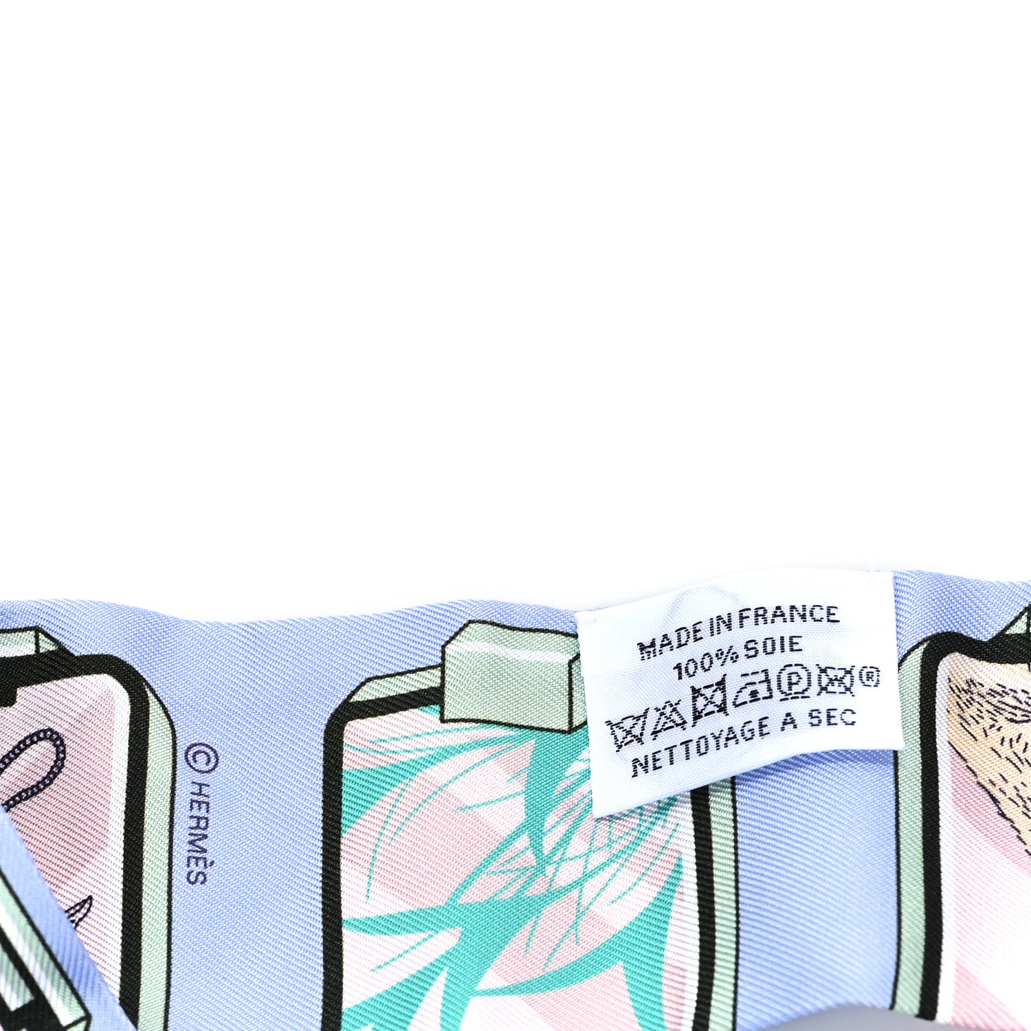 Hermes Silk Story Twilly Blue Pale Rose Vert 3 of 3