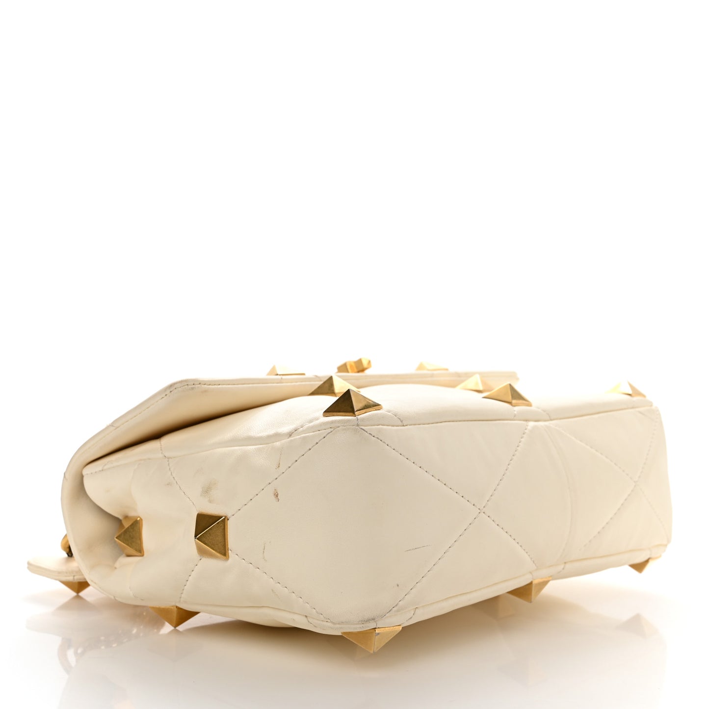 Nappa Large Roman Stud Shoulder Bag Ivory