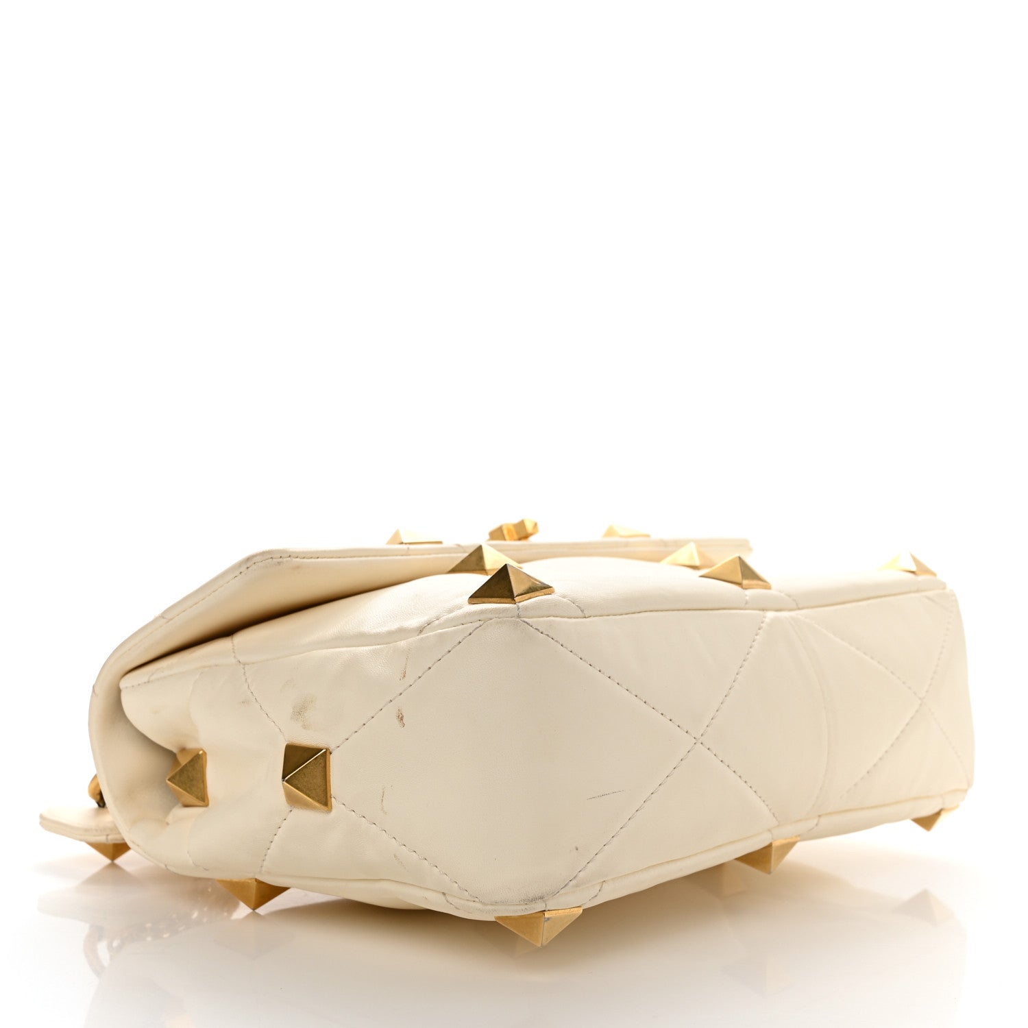 Valentino Garavani Nappa Large Roman Stud Shoulder Bag Ivory 4 of 12