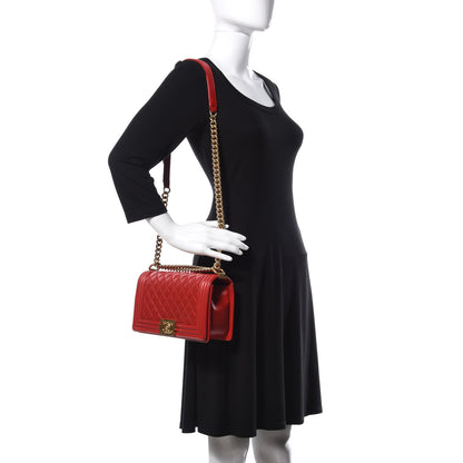 Chanel Lambskin Quilted Medium Boy Flap Red 2 of 17