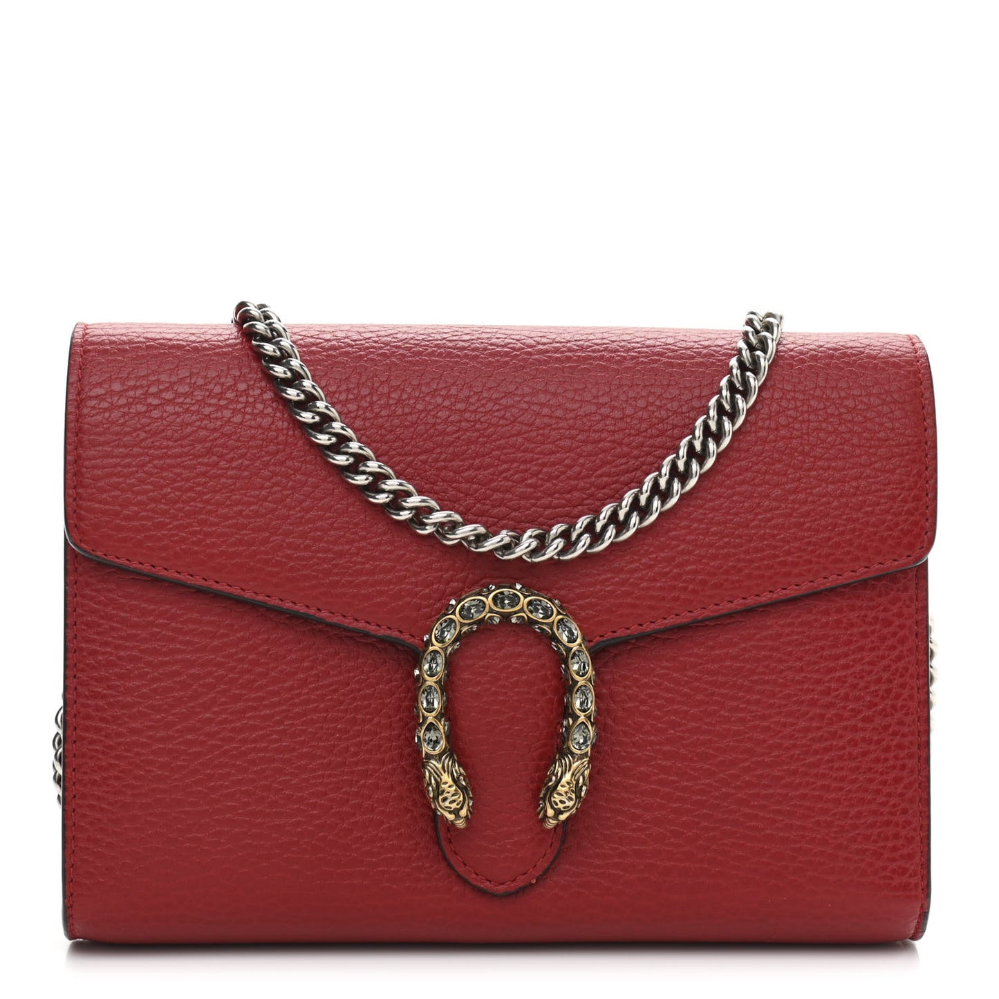 Calfskin Mini Dionysus Chain Wallet Hibiscus Red