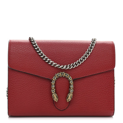 Gucci Calfskin Mini Dionysus Chain Wallet Hibiscus Red 1 of 10
