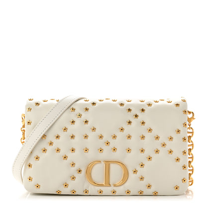 Christian Dior Calfskin Star Motif Macrocannage Caro Pouch Latte 1 of 9