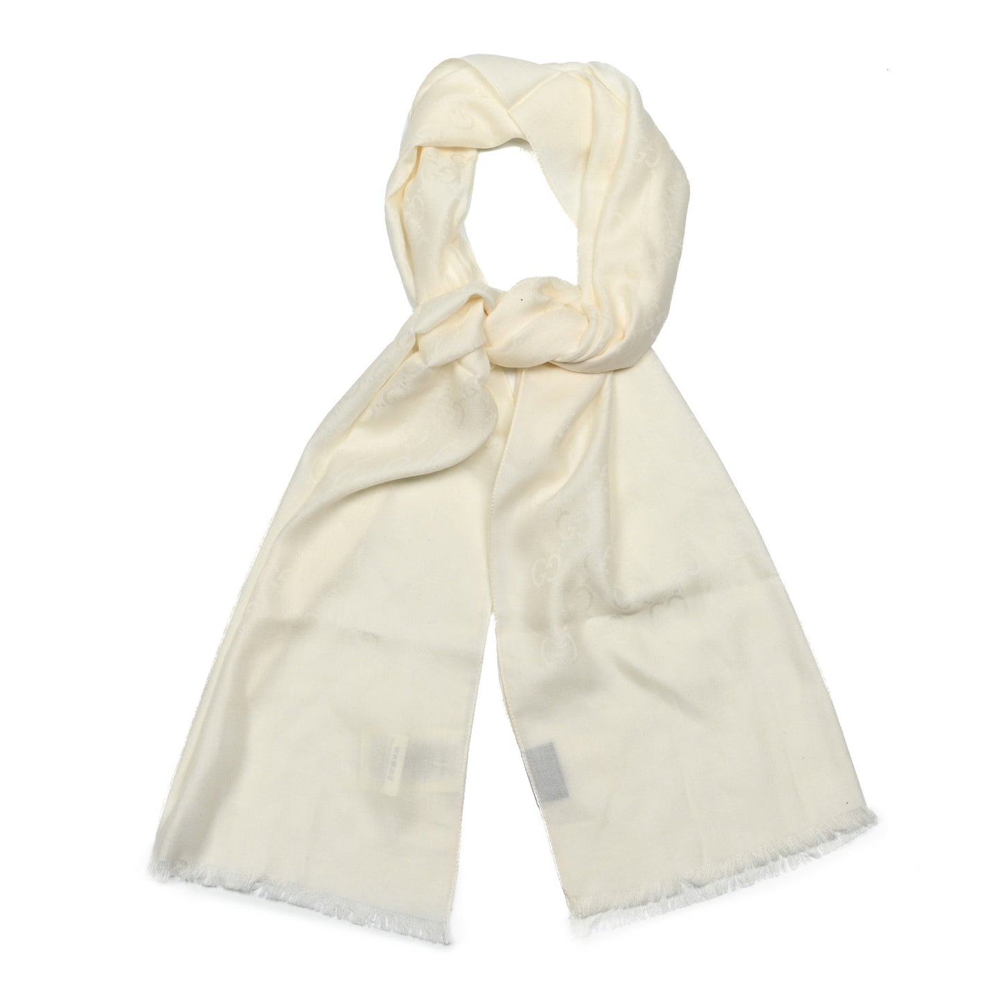 Wool Silk GG Monogram GGNat Scarf White