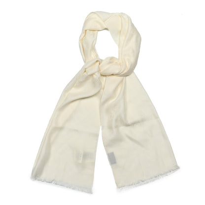 Gucci Wool Silk GG Monogram GGNat Scarf White 1 of 4