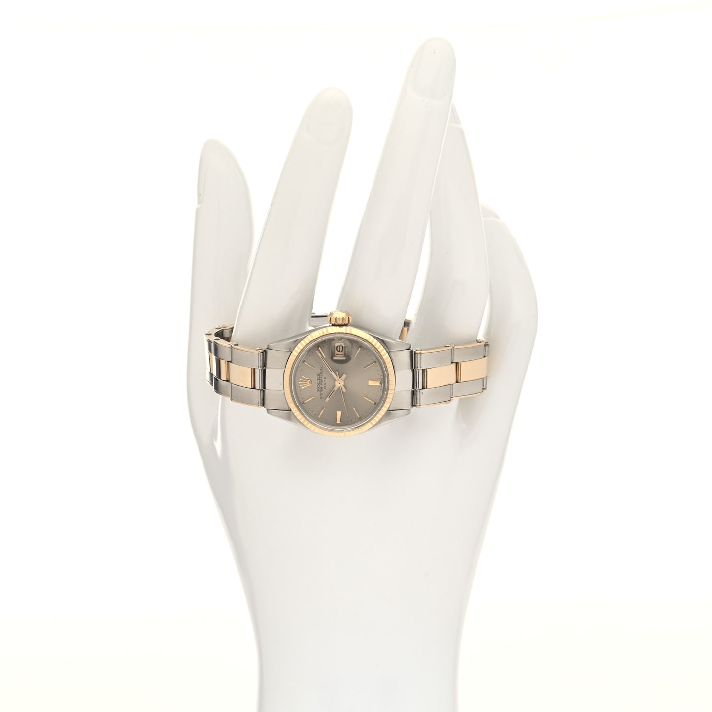 Stainless Steel 18K Yellow Gold 24mm Oyster Perpetual Date Watch Champagne 6617