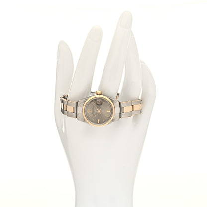 Rolex Stainless Steel 18K Yellow Gold 24mm Oyster Perpetual Date Watch Champagne 6617 2 of 5