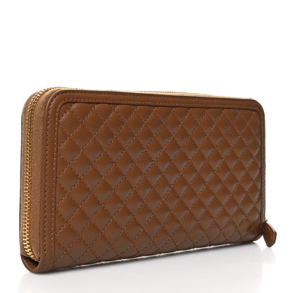 Prada Soft Calf Quilted Zip Around Wallet Cannella 3 of 9