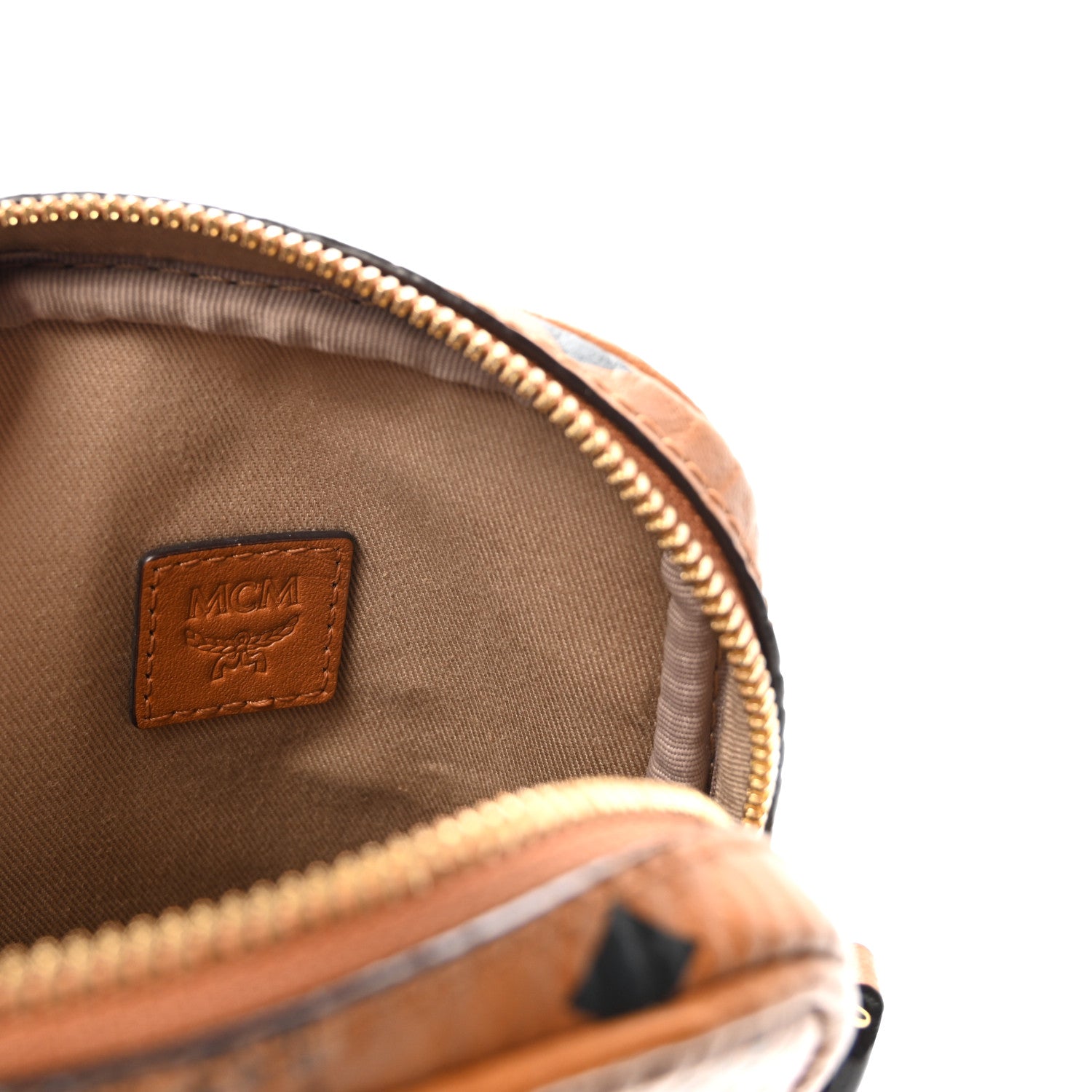 MCM Visetos Camera Crossbody Bag Cognac 6 of 9