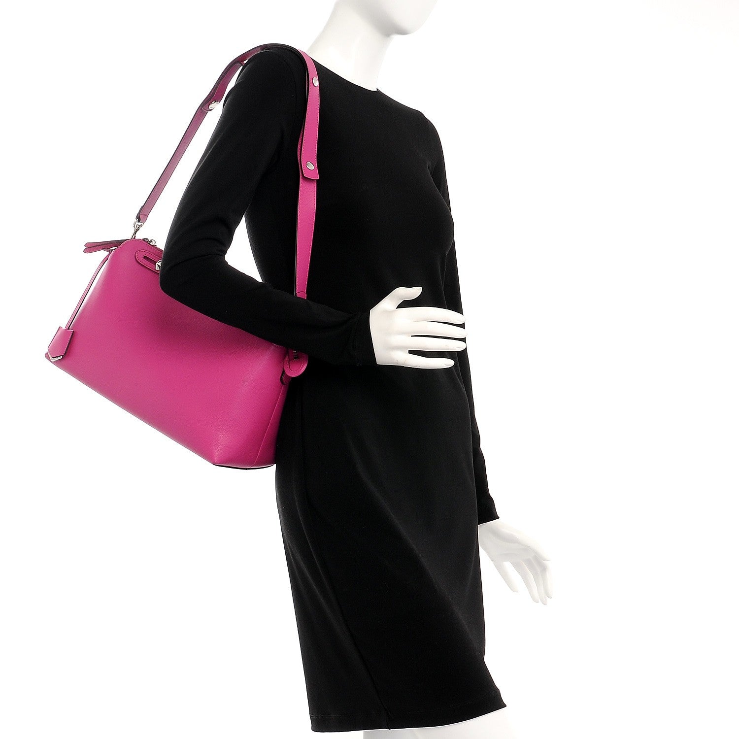 Fendi Vitello Dolce Large By The Way Boston Bag Magenta 2 of 14