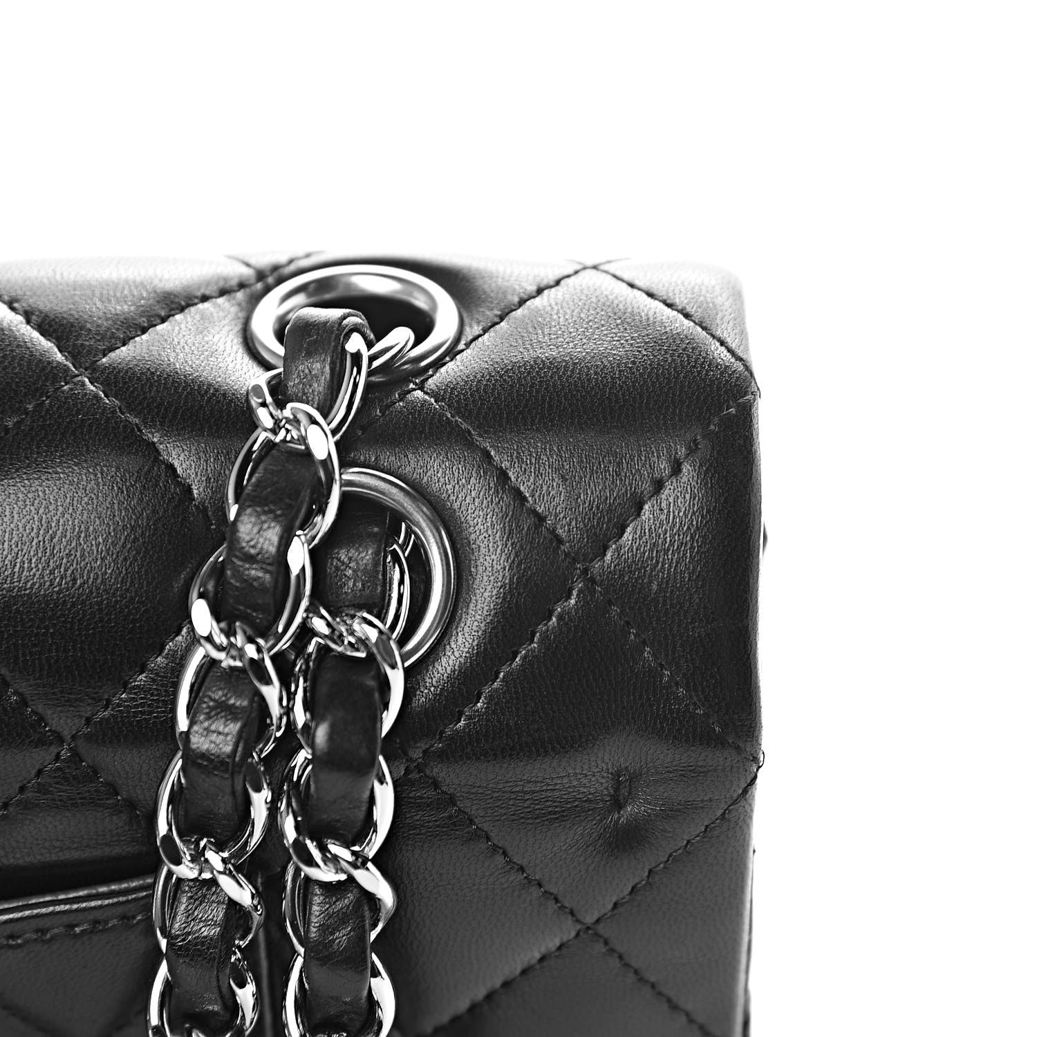 Chanel Lambskin Quilted Medium Double Flap Black 10 of 14