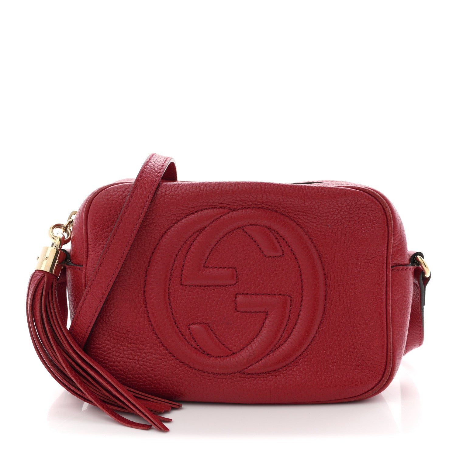 Gucci Pebbled Calfskin Small Soho Disco Bag Tabasco Red 1 of 15