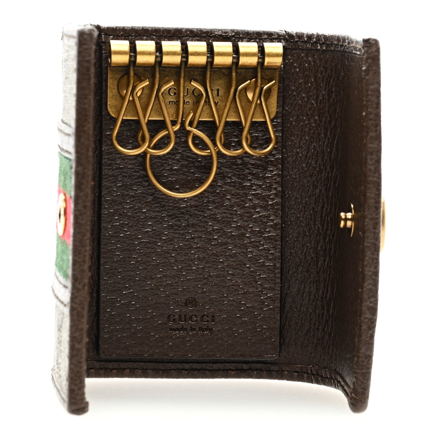 Gucci GG Supreme Monogram Web Ophidia 6 Key Holder Case Beige New Acero 5 of 6