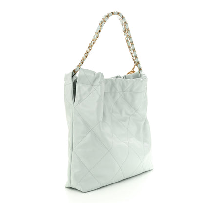 Chanel Shiny Calfskin Quilted Chanel 22 Light Blue 4 of 12