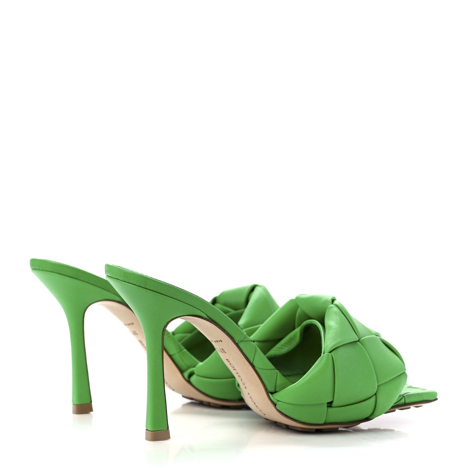 Bottega Veneta Nappa Maxi Intrecciato Lido 90mm Mule Sandals 37.5 Grass 4 of 7