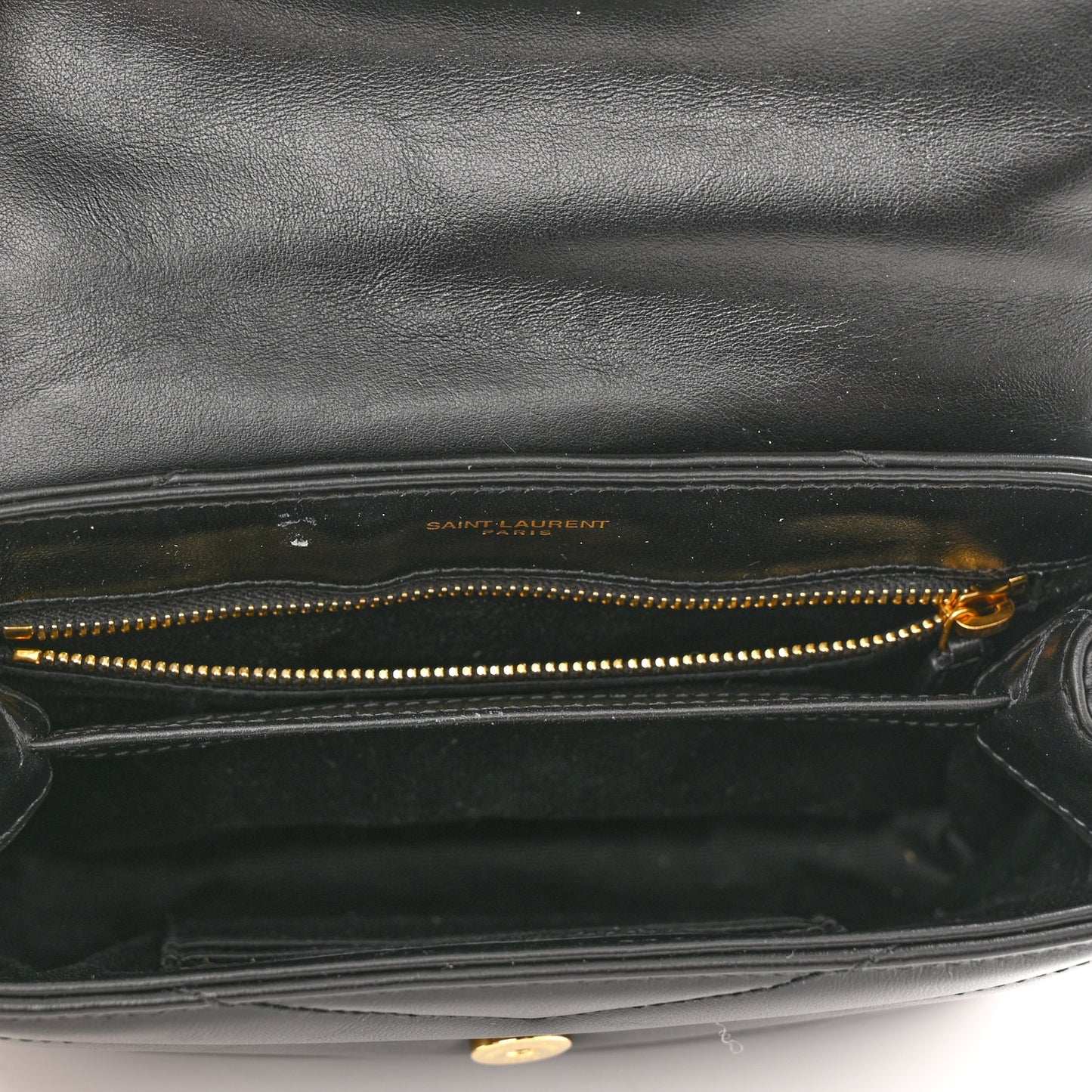 Calfskin Y Quilted Monogram Toy Loulou Crossbody Bag Black