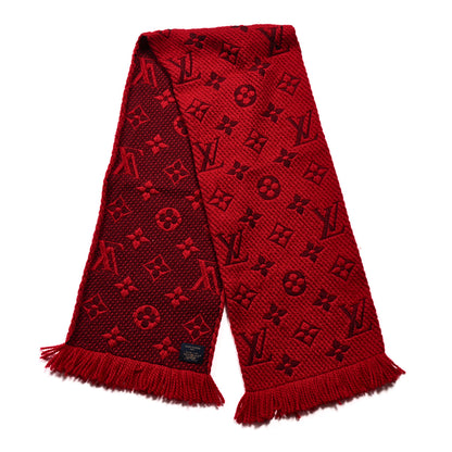 Louis Vuitton Wool Silk Logomania Scarf Cherry 2 of 3