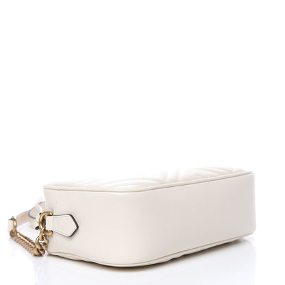 Gucci Calfskin Matelasse Small GG Marmont Chain Shoulder Bag White 4 of 10