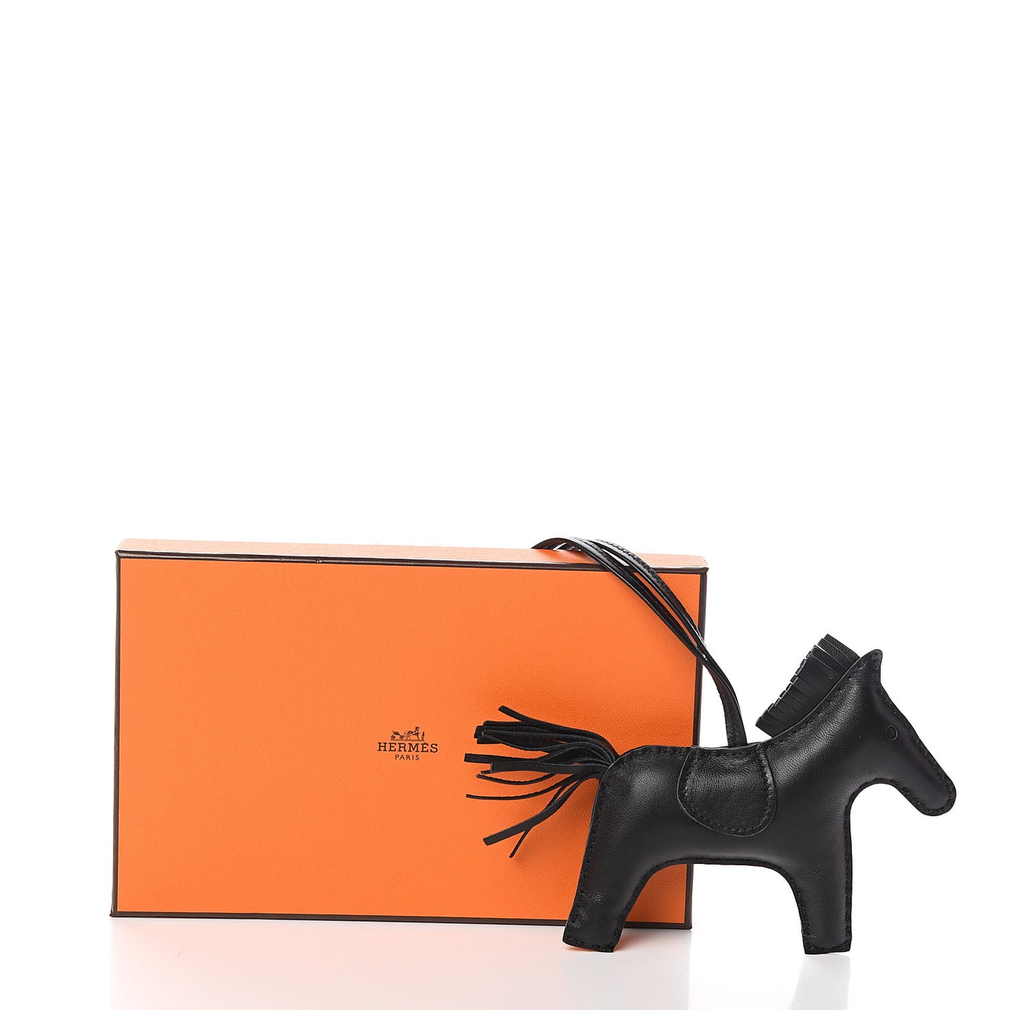 Milo Lambskin Grigri Rodeo Horse Bag Charm MM So Black
