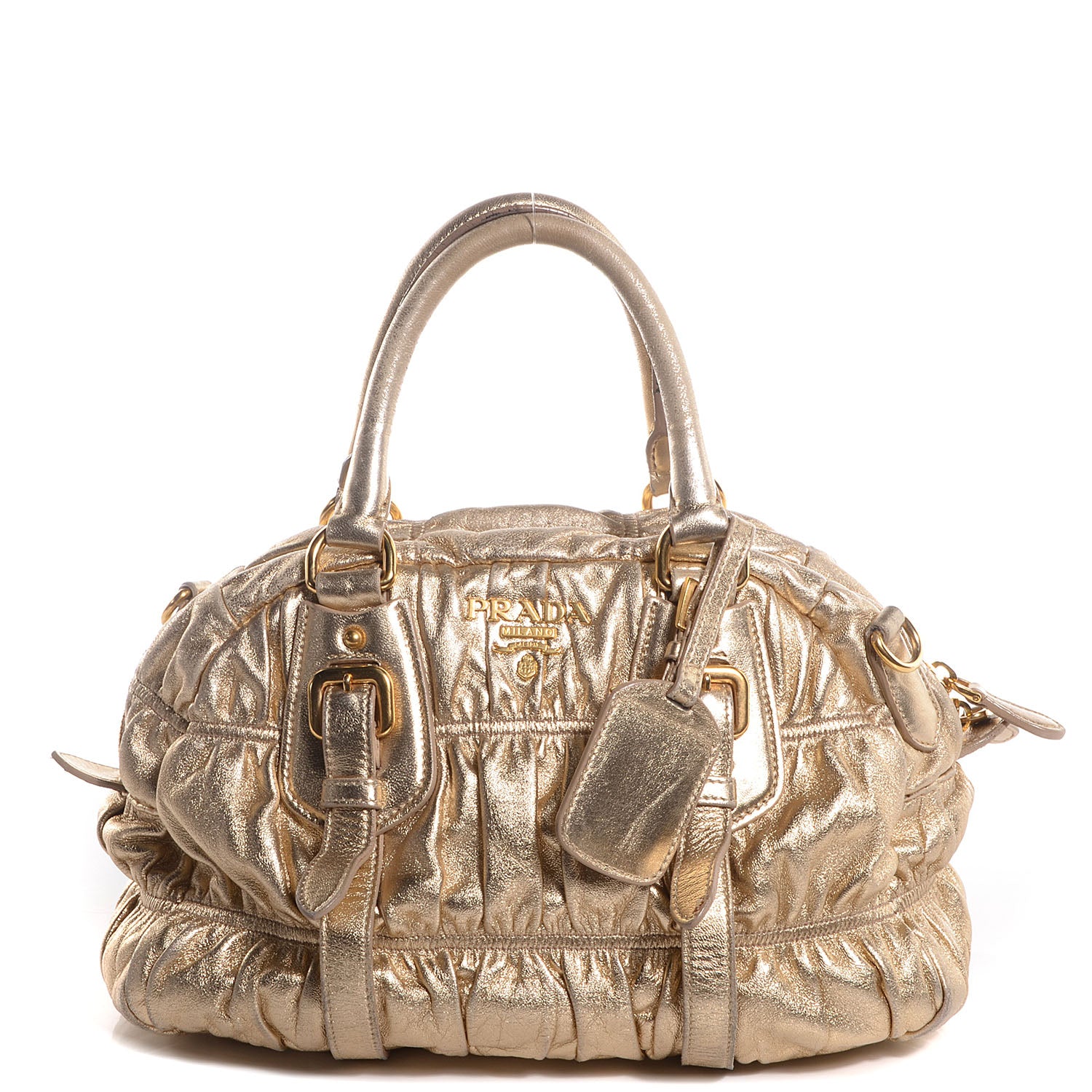 Prada Nappa Gaufre Dome Satchel Platino 1 of 9
