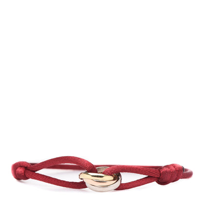 Cartier 18K Pink Yellow White Gold Trinity Cord Bracelet Red 1 of 4