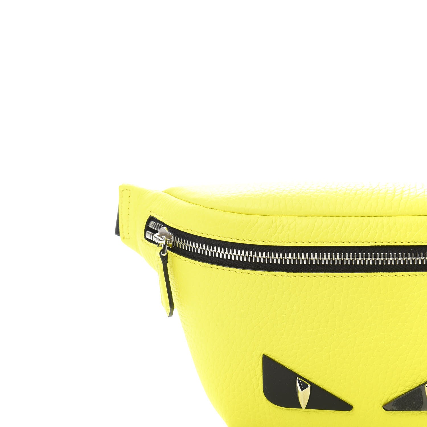 Fendi Cuoio Romano Fluo Metal Bug Eyes Kids Belt Bag Giallo Fluo Black 10 of 10