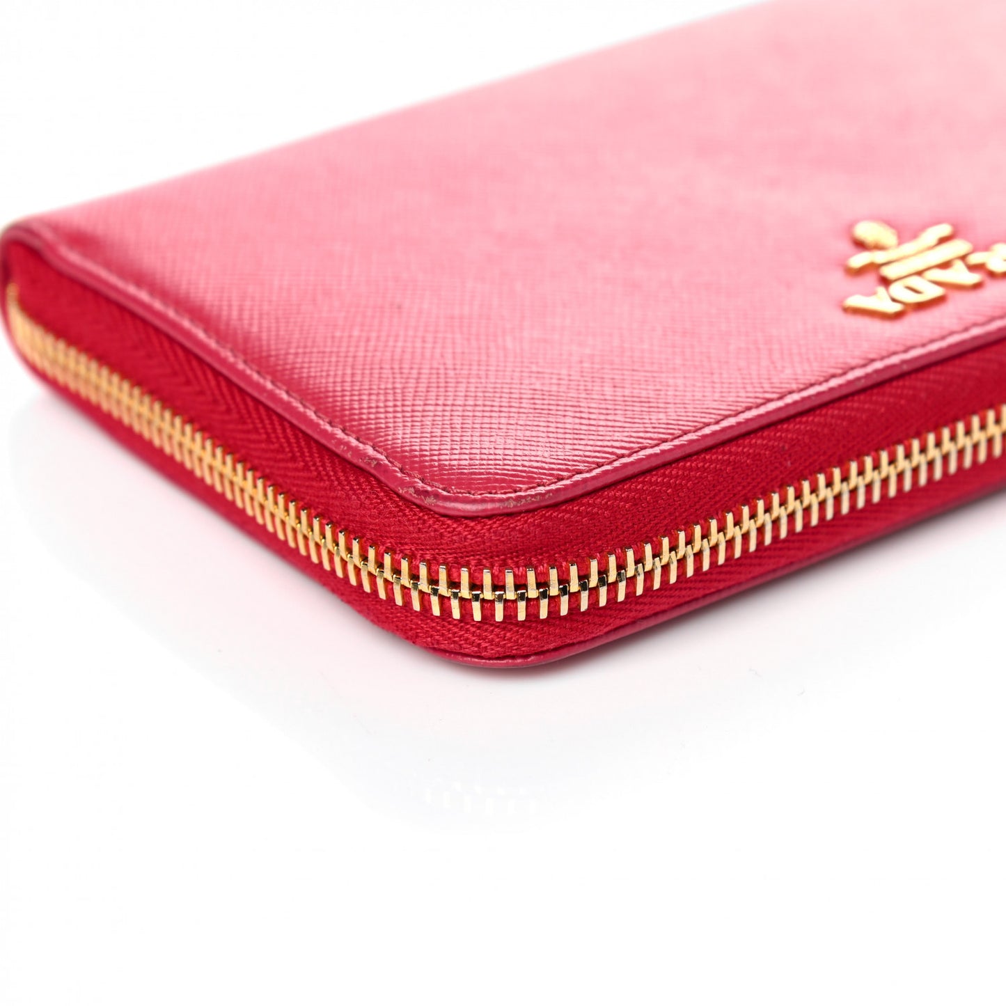 Saffiano Metal Zip Around Wallet Peonia
