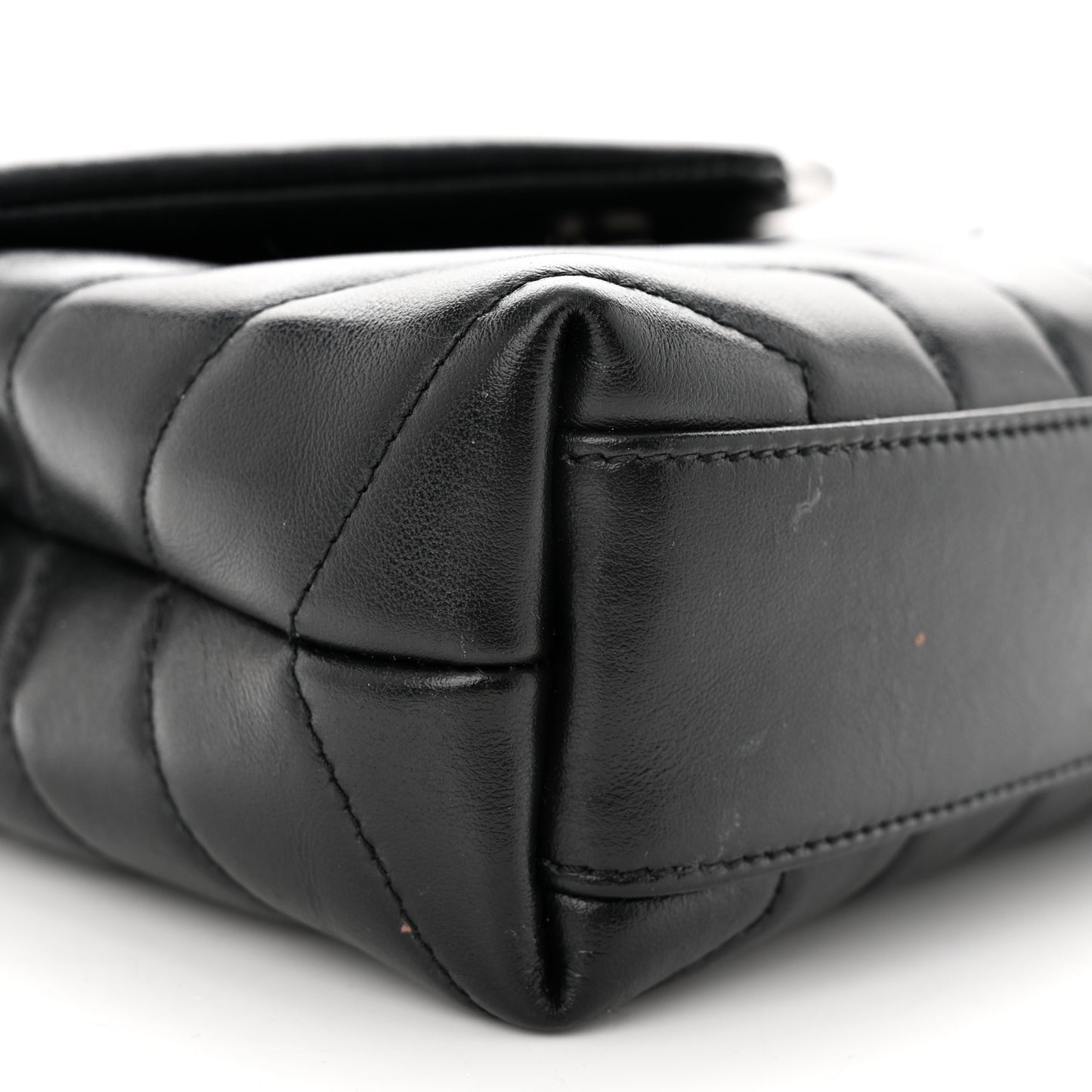 Calfskin Y Quilted Monogram Toy Loulou Crossbody Bag Black