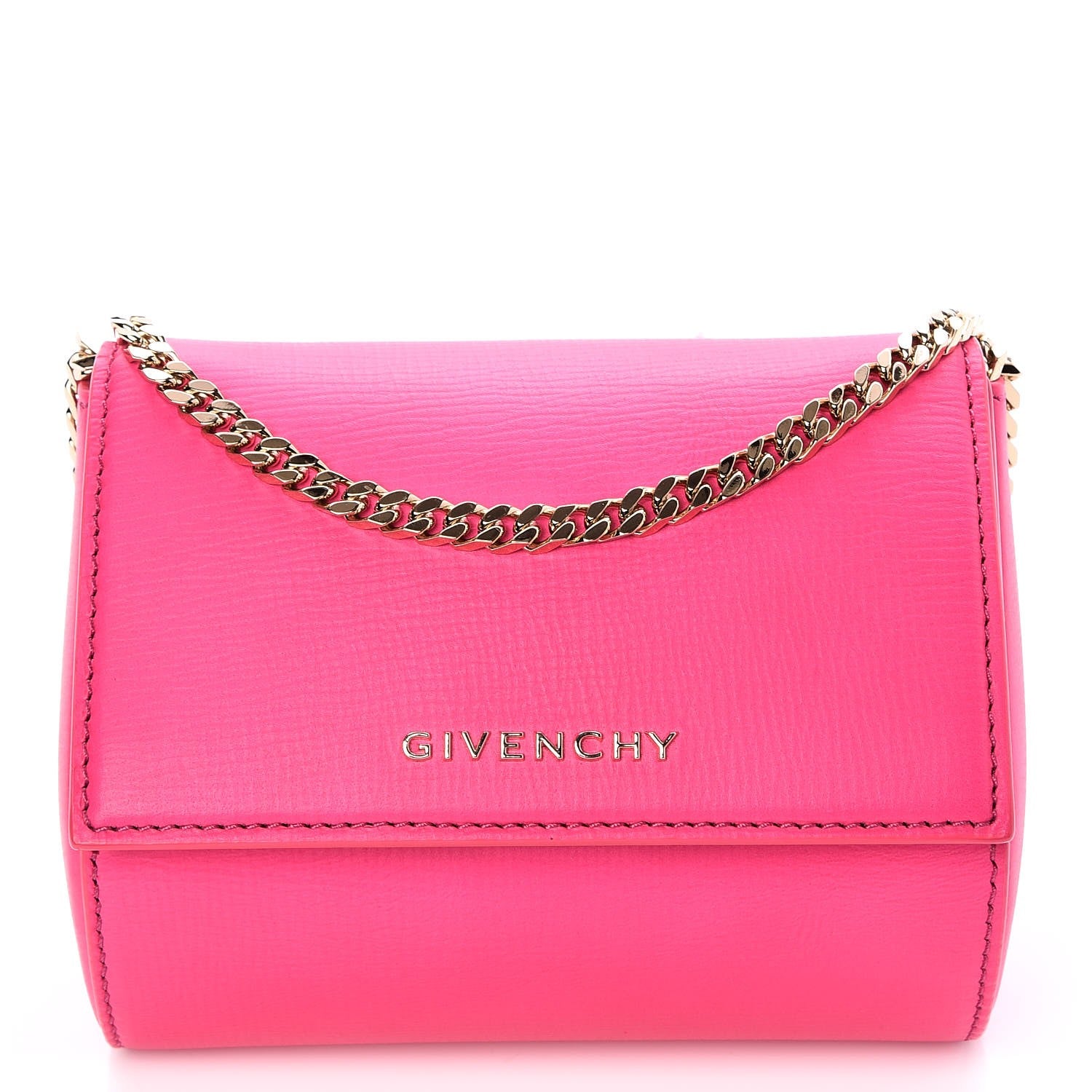 Givenchy Textured Calfskin Micro Pandora Box Clutch Fuchsia 1 of 6