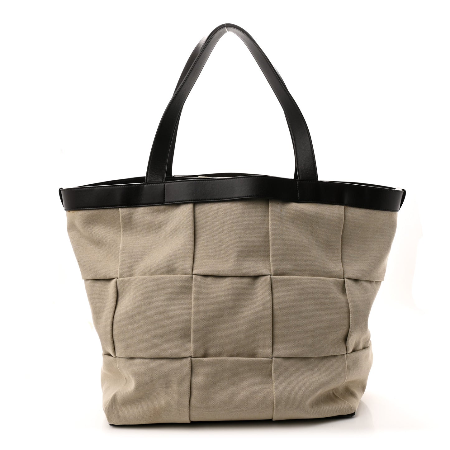 Canvas Nappa Intreccio Arco Tote Griege Fondant