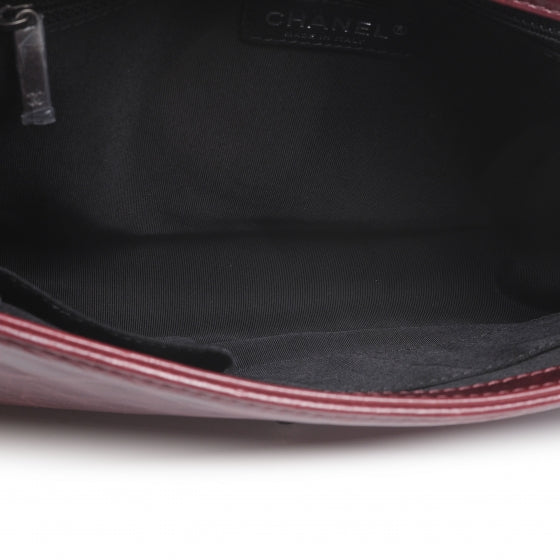 Calfskin Quilted Large Boy Flap Burgundy