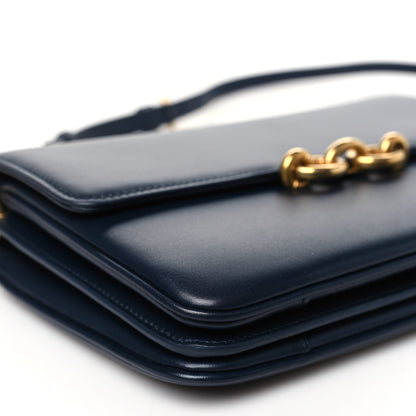 Saint Laurent Smooth Calfskin Le Maillon Satchel Deep Marine 9 of 10