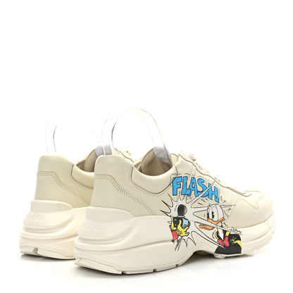 Gucci X DISNEY Calfskin Donald Duck Mens Rhyton Sneakers 8.5 Ivory 4 of 8