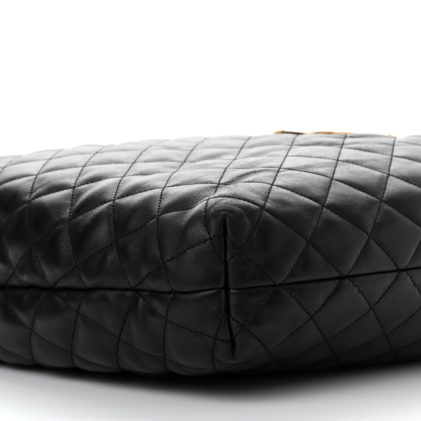 Lambskin Quilted Maxi Icare Shopping Tote Black